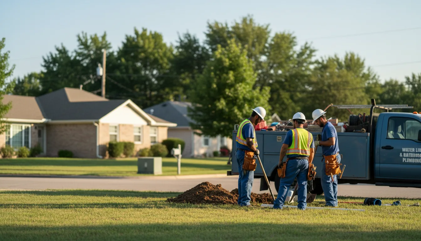 Residential water line and bathroom plumbing service in Bargersville, IN